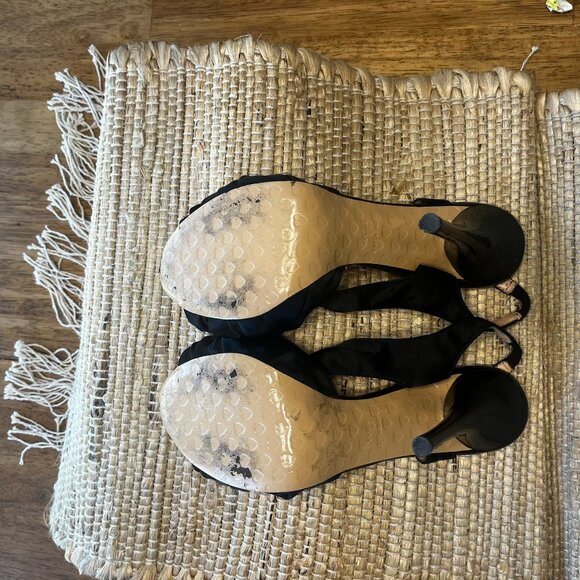 Betsy Johnson Astra Black Satin Stilettos Sz 8.5 - Picture 3 of 7